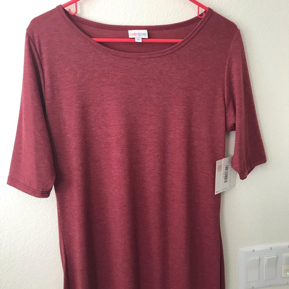 Lularoe Julia Dress Heathered Red - NWT- Sz M - Picture 2 of 7